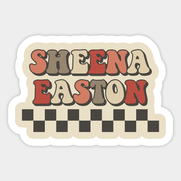 Sheena Easton Checkered Retro Groovy Style Sticker by Lucas Bearmonster